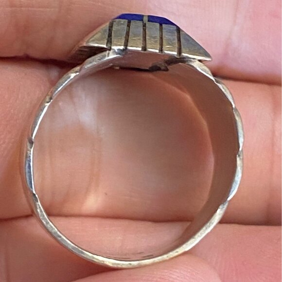 Ring Size 11 Lapis Lazuli C. Benally Native Sterling Silver 925 Men Semi-Preciou - Picture 5 of 11